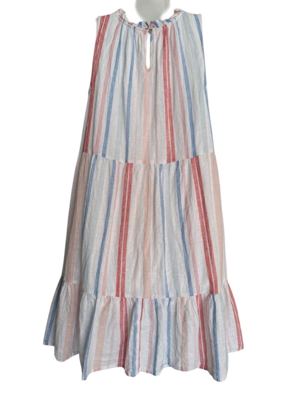 Women’s beachlunchlounge Sleeveless Tiered Stripe Dress Lined Size Medium - Picture 2 of 9